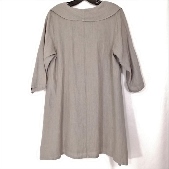 Match Point Linen Tunic Top Cowl Neck Lagenlook Sm - Picture 3 of 8